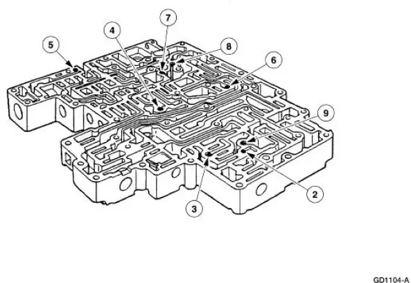 Main Control Valve Body - Disassembled View