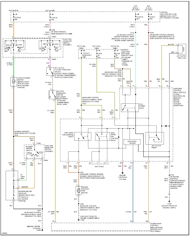 Fig. 1: 3.8L, Air Conditioning Circuit