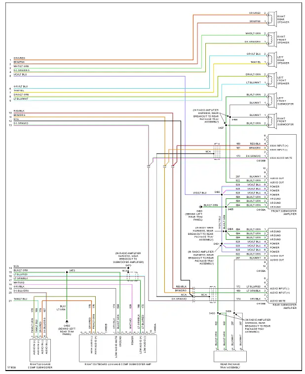 Fig. 46: Premium Sound Radio Circuit, Coupe W/ Mach 1000 Sound System (2 of 2)