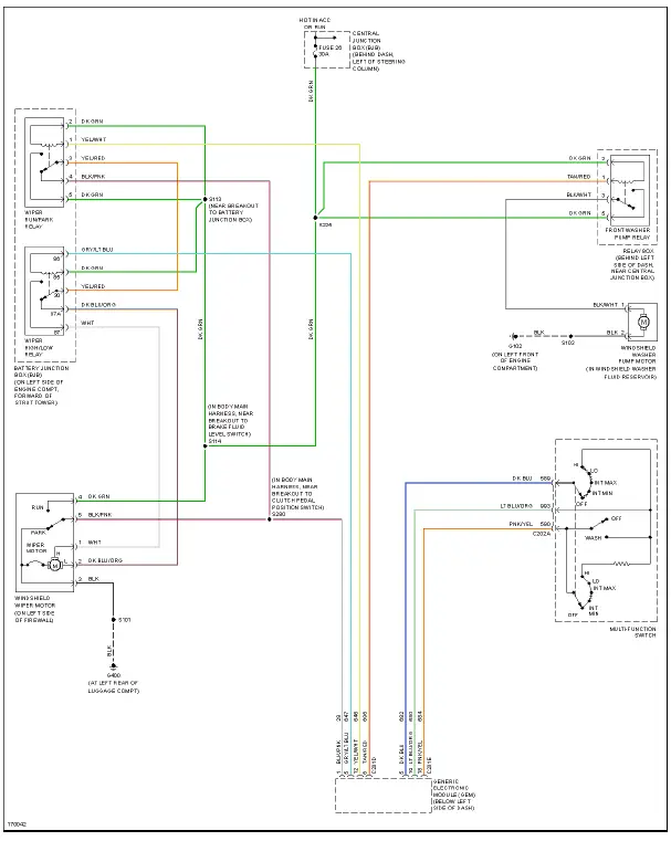 Fig. 55: Wiper/Washer Circuit