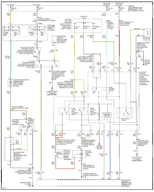 Fig. 2: 4.6L, Air Conditioning Circuit