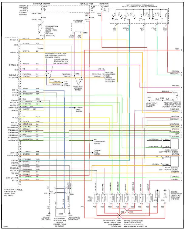 Fig. 14: 4.6L DOHC, Engine Performance Circuit (1 of 3)