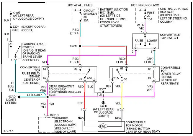 Fig. 39: Power Top/Sunroof Circuit