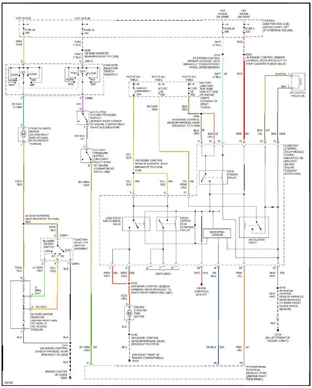 Fig. 1: 3.8L, Air Conditioning Circuit