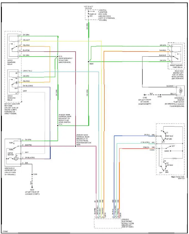 Fig. 55: Wiper/Washer Circuit