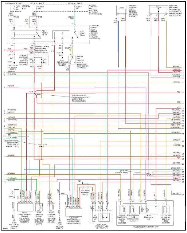 Fig. 15: 4.6L DOHC, Engine Performance Circuit (2 of 3)