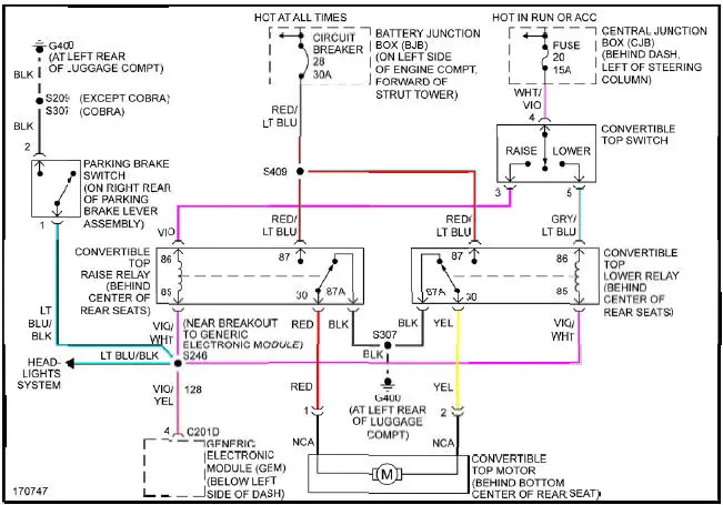 Fig. 39: Power Top/Sunroof Circuit