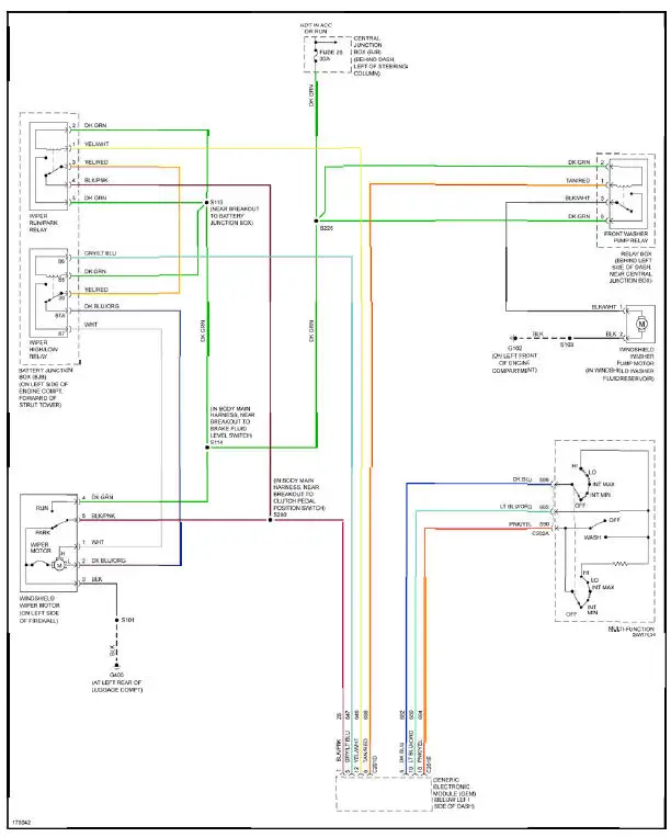 Fig. 55: Wiper/Washer Circuit