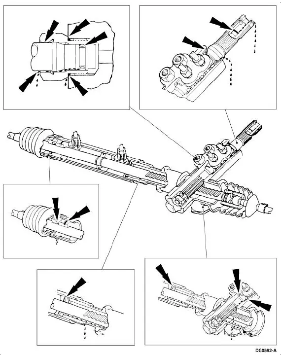 External Leak Check - Typical Power Rack-and-Pinion Steering Gear